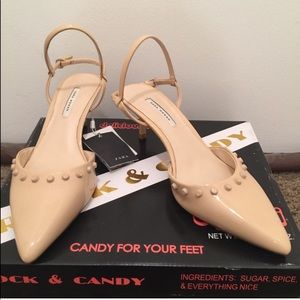 NWT Zara kitten heel slingback